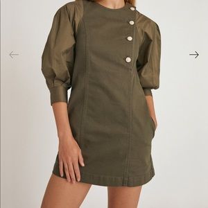 Something Navy Arielle Dress in Olive Green Sz 0